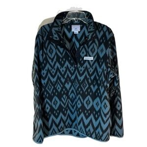 Obermeyer Heritage Collection Festival Ikat Fleece Men Large 1/4 Snap Pullover